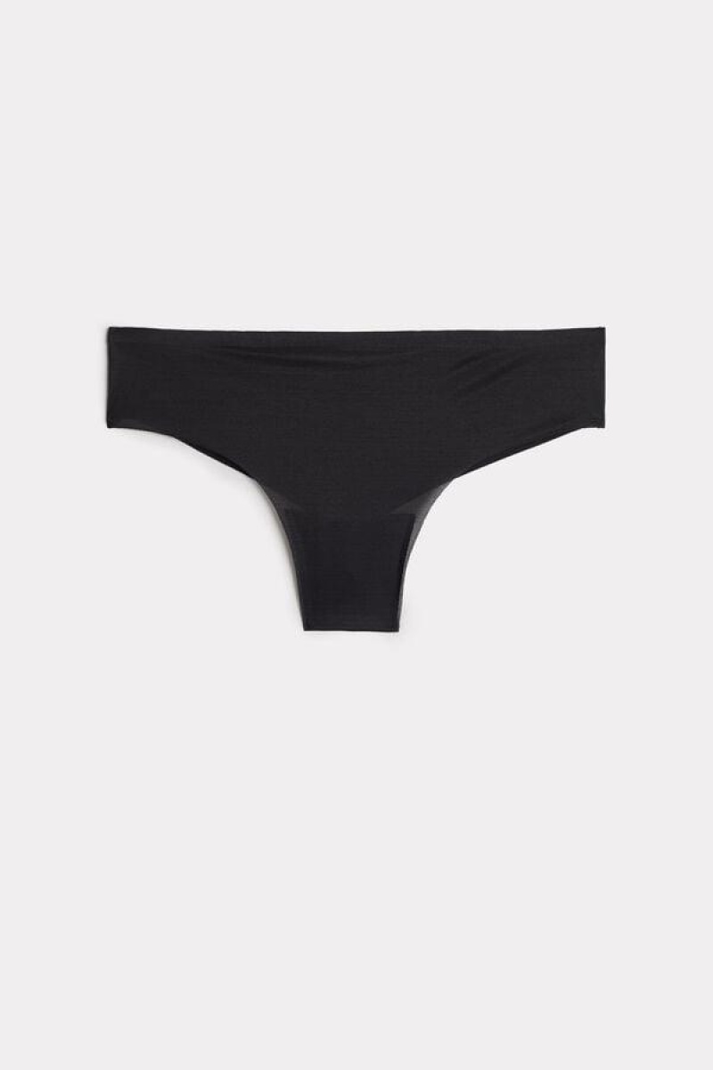 Intimissimi Invisible Touch Brazilian Women's Panties Black | USA 2550PQJ