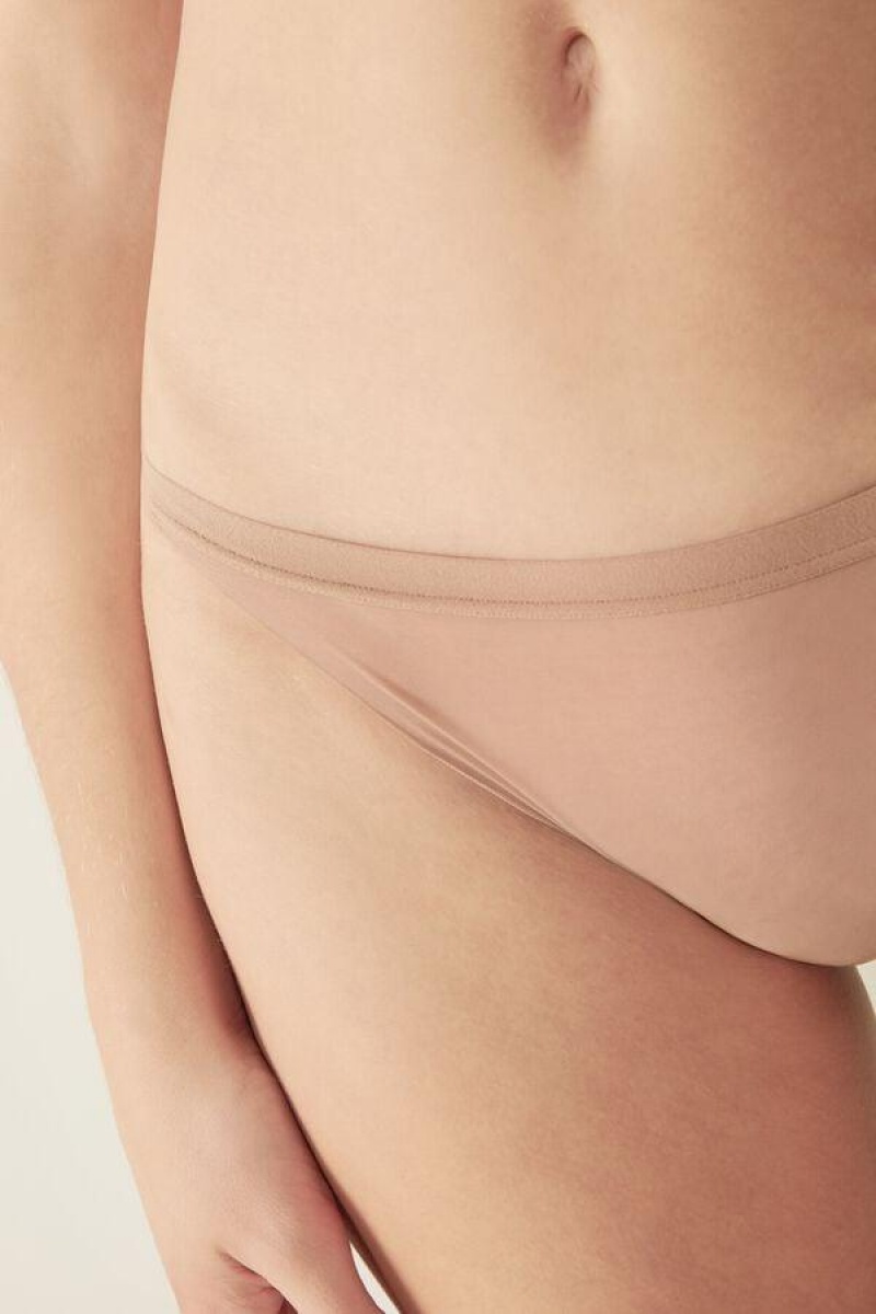 Intimissimi Invisible Touch String Women's Panties Beige | USA 2443DNF