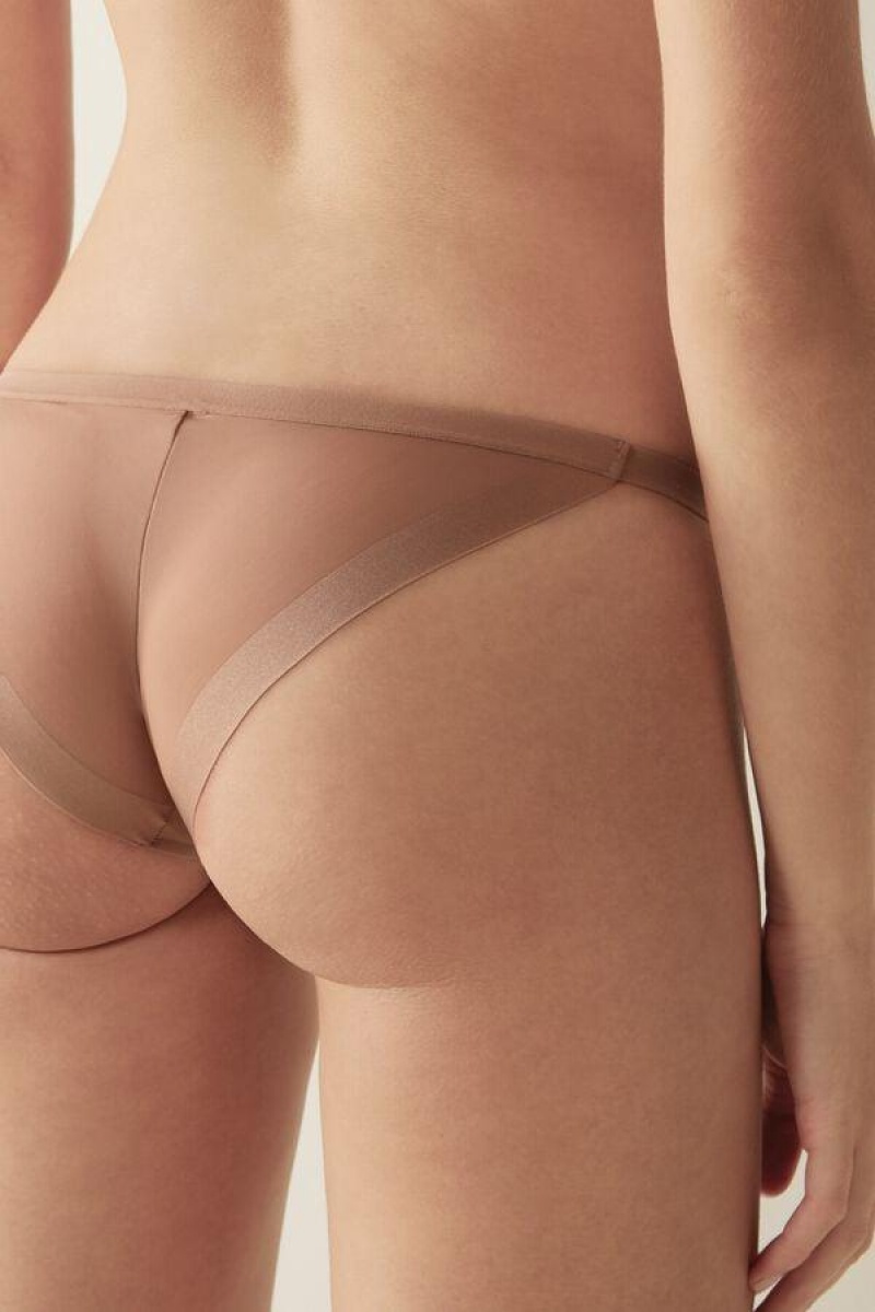 Intimissimi Invisible Touch String Women's Panties Beige | USA 2443DNF