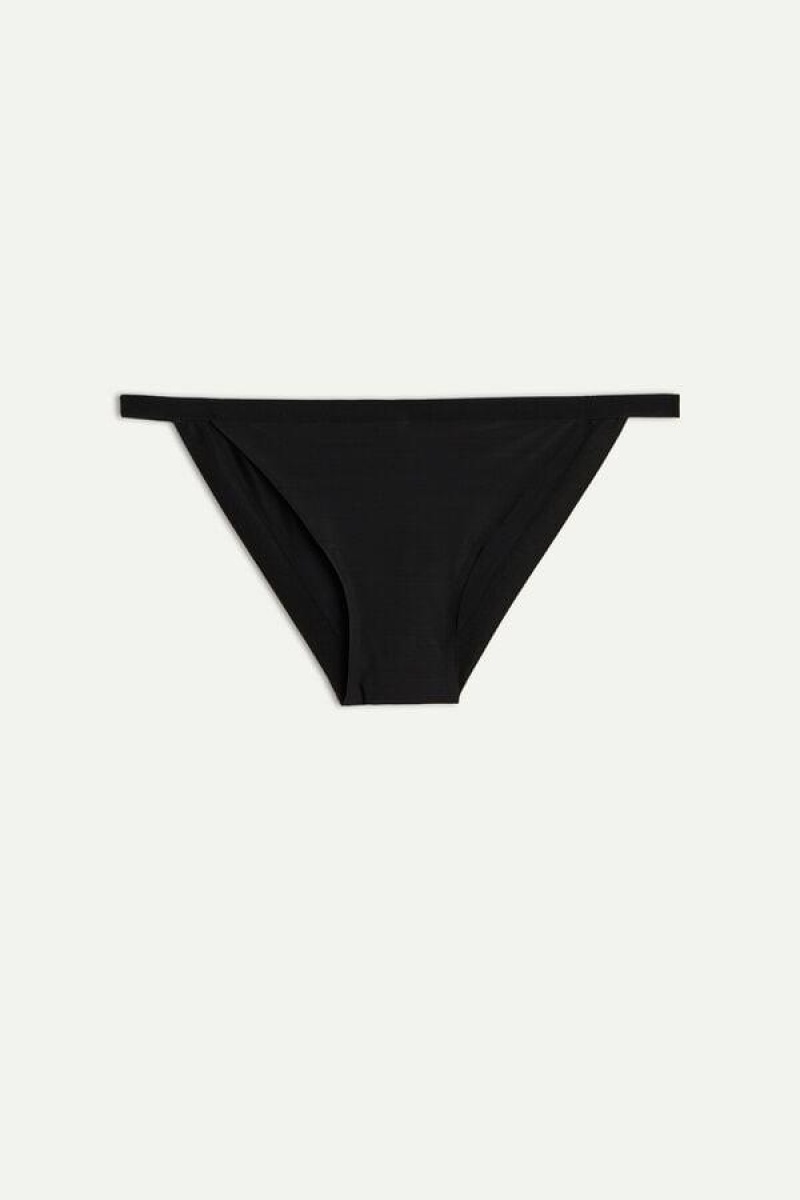 Intimissimi Invisible Touch String Women's Panties Black | USA 2444SOG