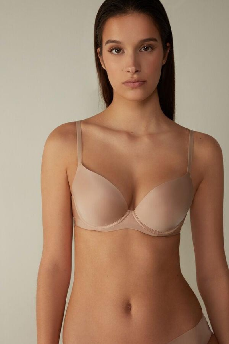 Intimissimi Irina Microfiber Balconette Women\'s Bras Beige | USA 1119RWH