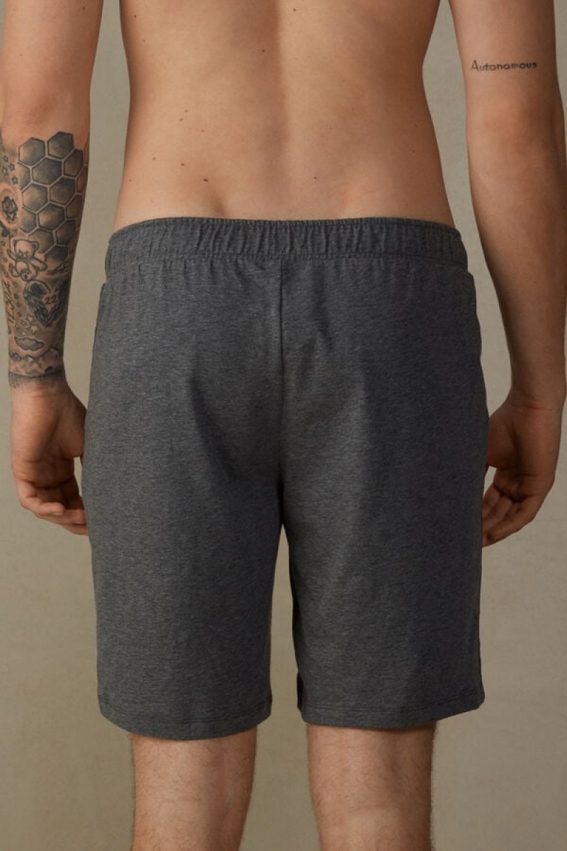 Intimissimi Jersey Shorts Men's Pajamas Deep Grey | USA 2870MAN