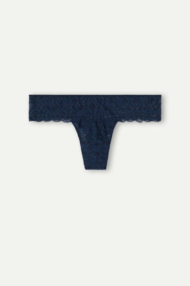 Intimissimi Lace Brazilian Women's Panties Blue | USA 2525ORK