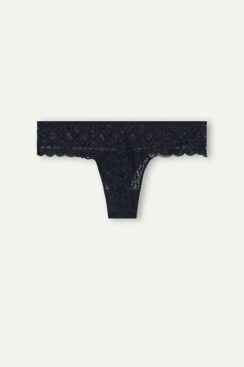 Intimissimi Lace Brazilian Women's Panties Black | USA 2527UTZ