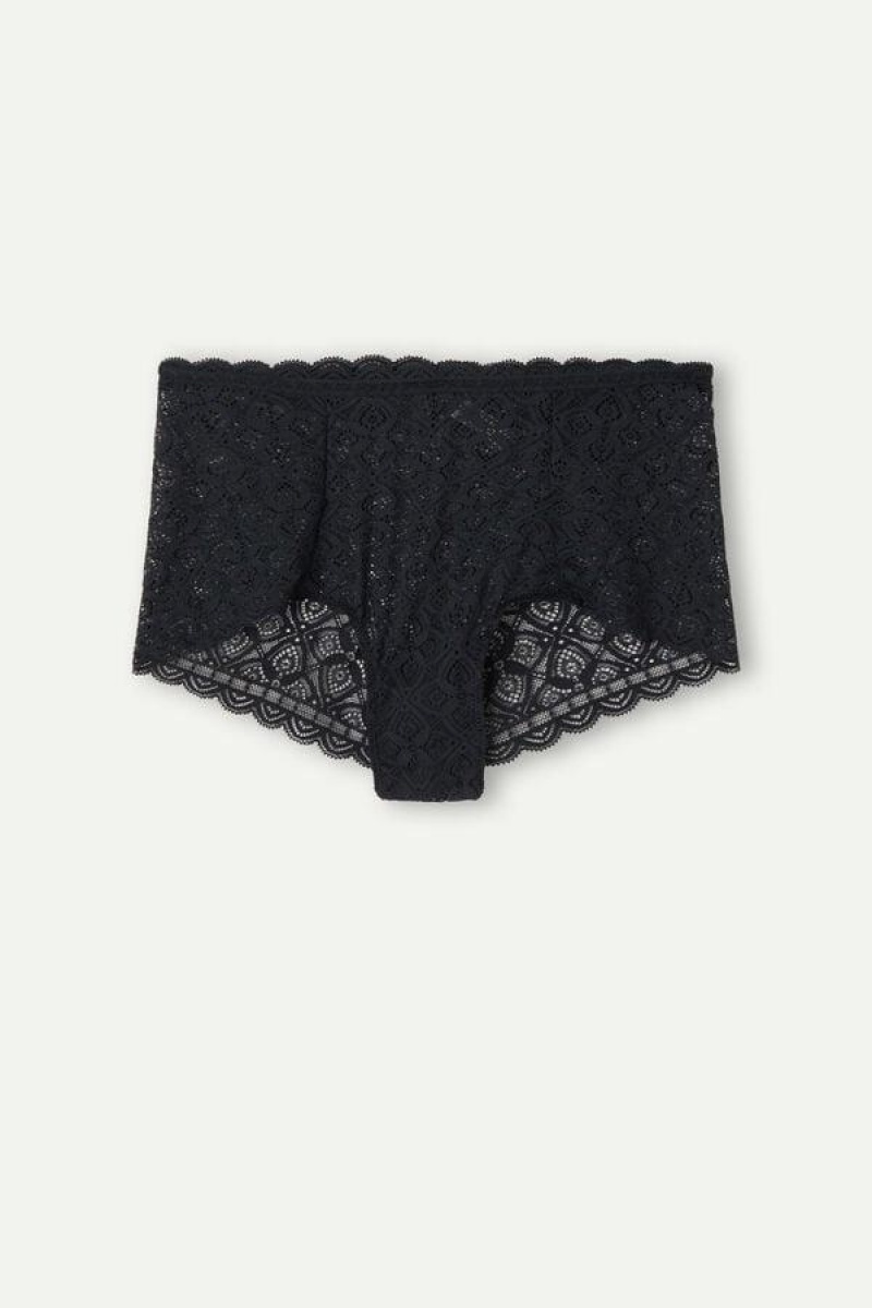 Intimissimi Lace High Waist Hipster Women's Panties Black | USA 2318ISL