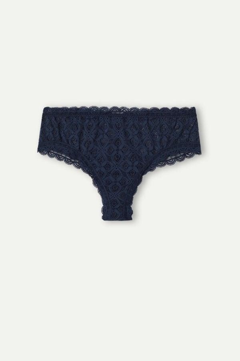 Intimissimi Lace Hipster Brazilian Women's Panties Blue | USA 2312FMD