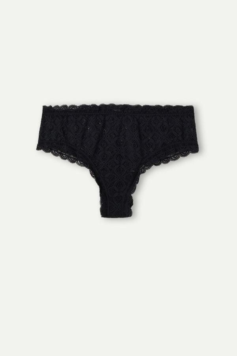 Intimissimi Lace Hipster Brazilian Women's Panties Black | USA 2313DNF