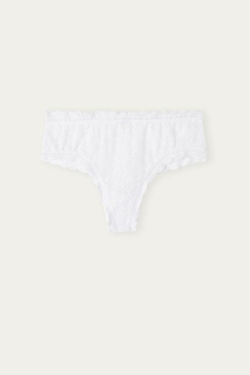 Intimissimi Lace Hipster Brazilian Women's Panties White | USA 2316PQJ