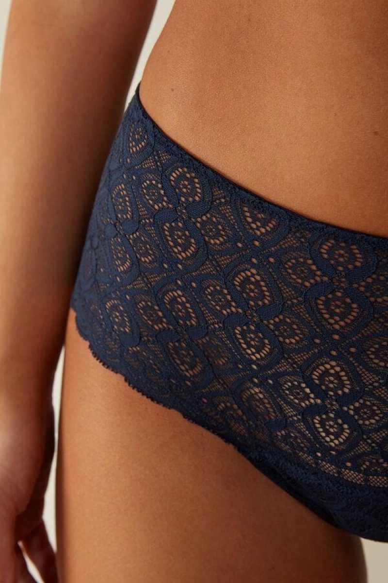 Intimissimi Lace Hipster Women's Panties Blue | USA 2310NBA