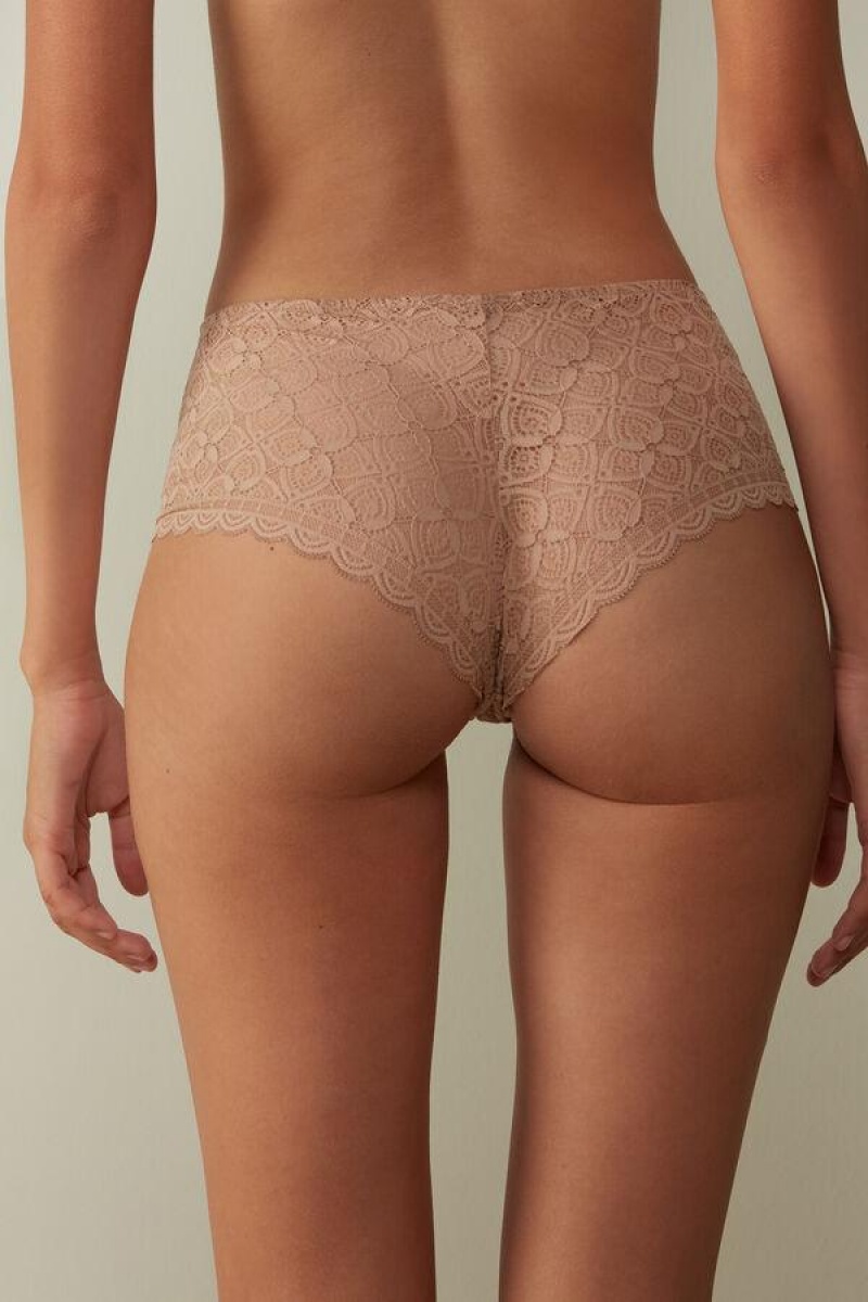 Intimissimi Lace Hipster Women's Panties Beige | USA 2317ORK