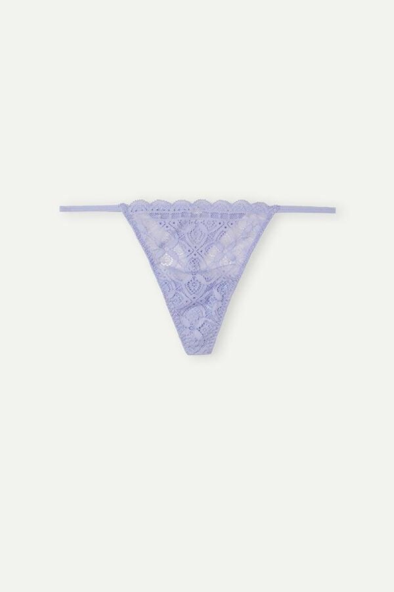 Intimissimi Lace String Thong Women's Panties Lavender | USA 2253ZGY