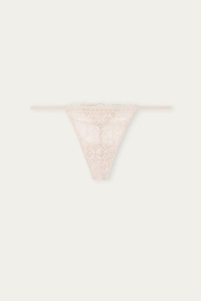 Intimissimi Lace String Thong Women's Panties Pink | USA 2286QZD