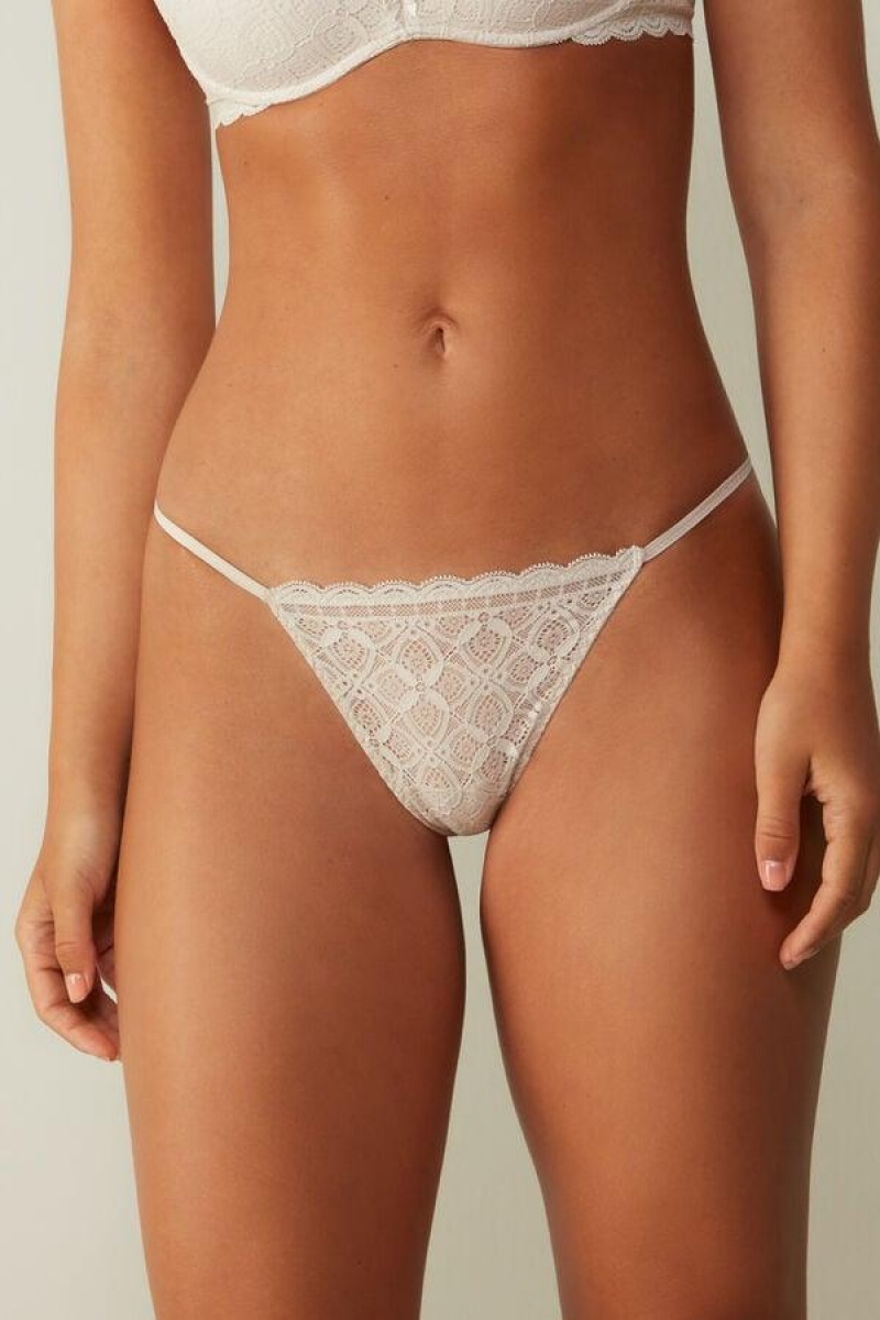 Intimissimi Lace String Thong Women\'s Panties Pink | USA 2286QZD