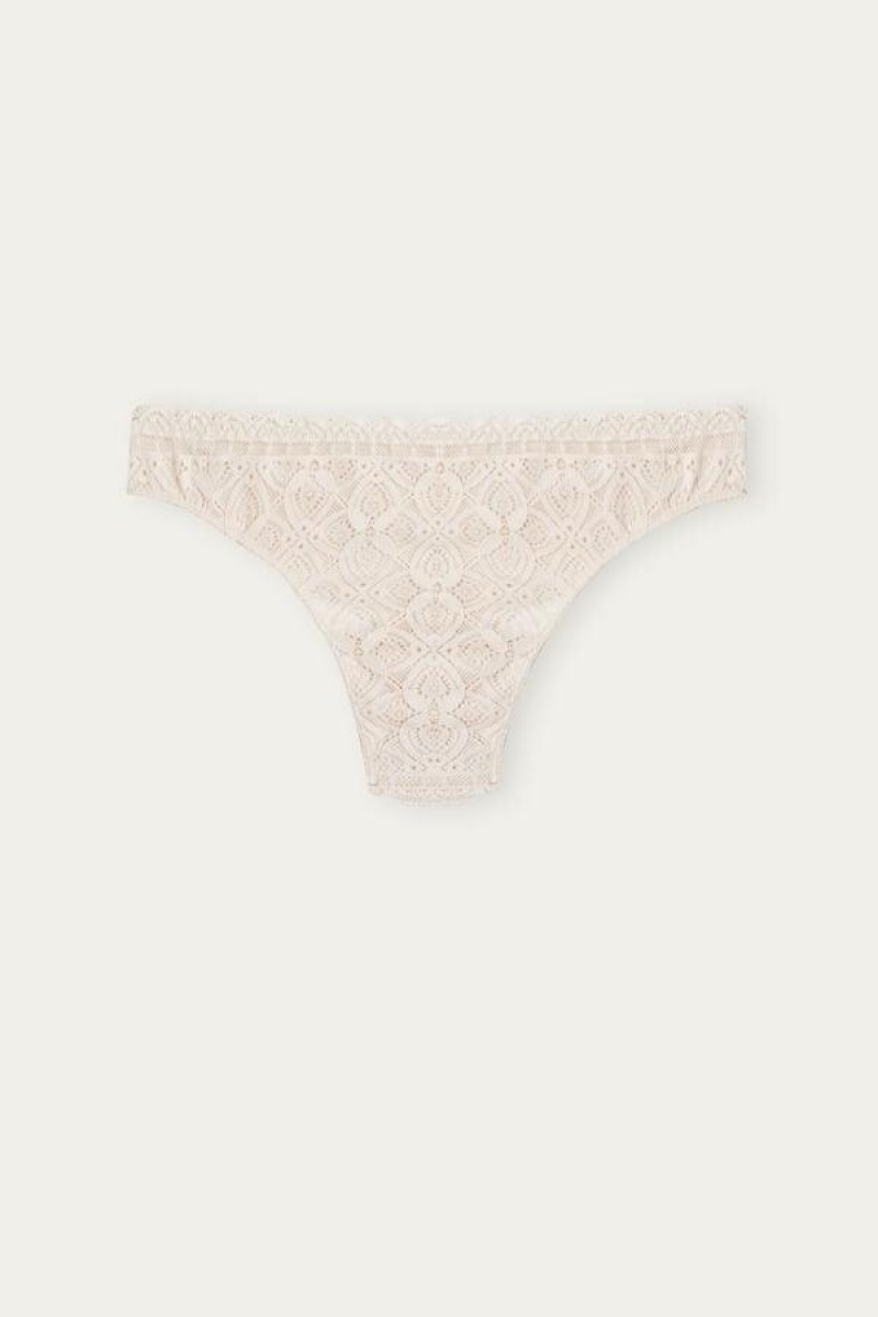 Intimissimi Lace and Microfiber Brazilian Women's Panties Pink | USA 2522SOG