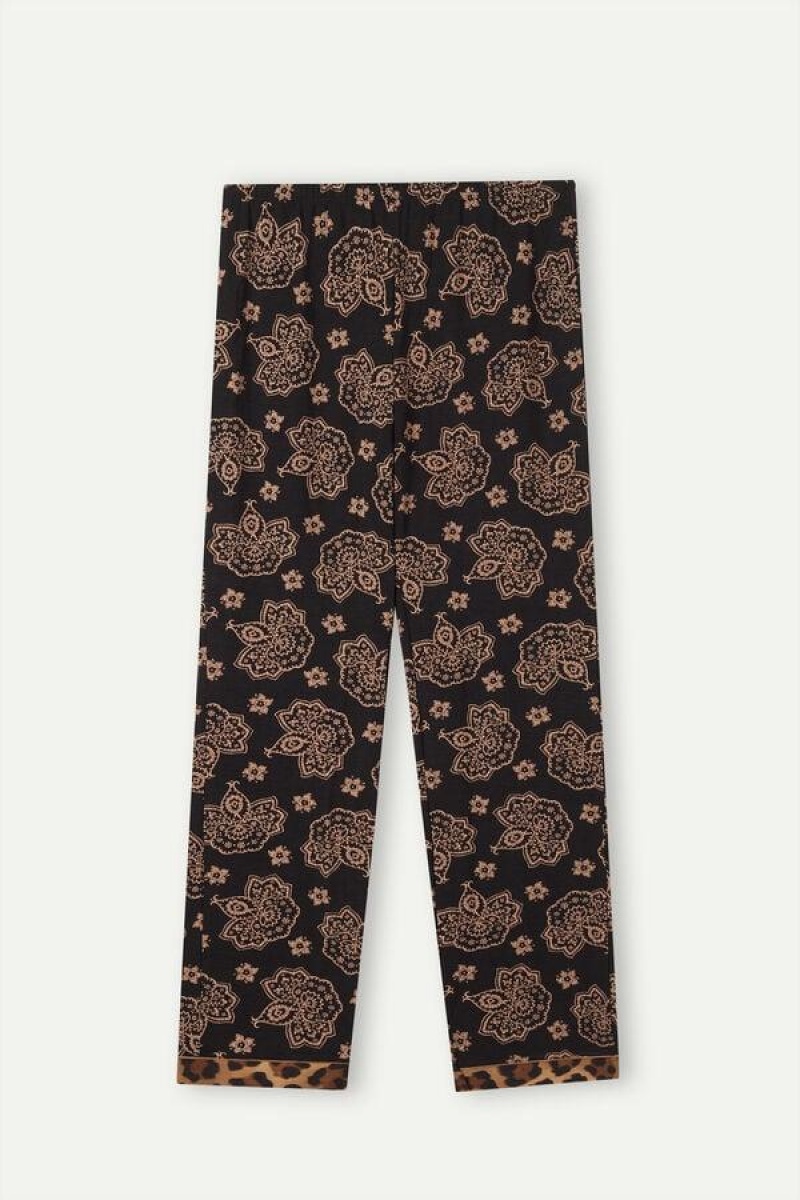 Intimissimi Lady Animalier Modal Pants Women's Pajamas Black | USA 2053WYF