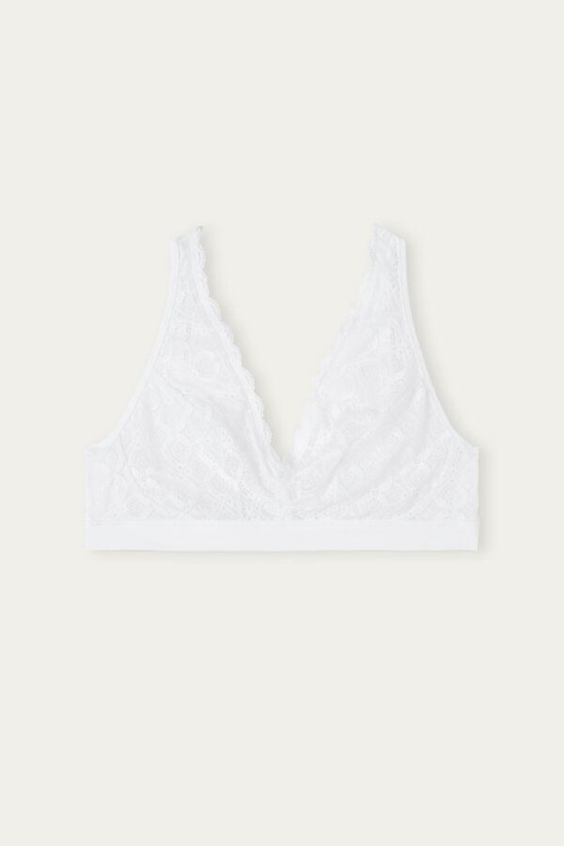 Intimissimi Lara Triangle in Lace Women's Bras White | USA 1403WYF