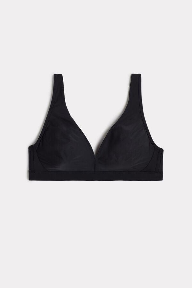 Intimissimi Lara Ultralight Microfiber Triangle Women's Bras Black | USA 1435ISZ