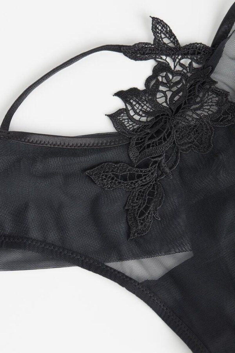 Intimissimi Layers of Lust ‘80s Style Brazilian Women's Panties Black | USA 2503TVC