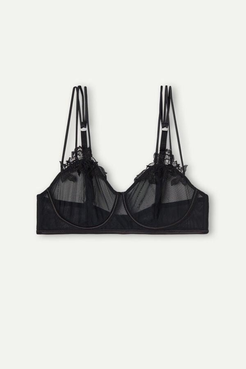 Intimissimi Layers of Lust Balconette Women's Bras Black | USA 1047PQC