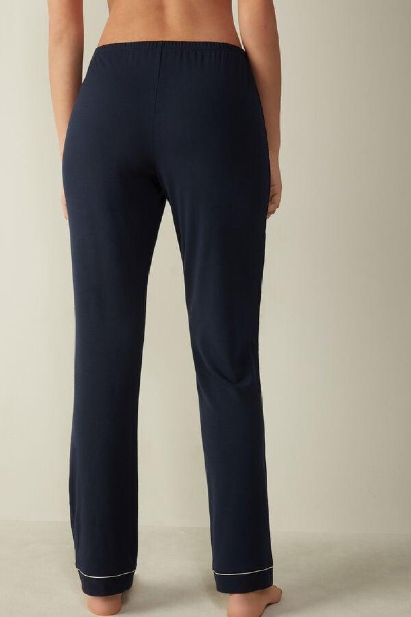 Intimissimi Long Micromodal Trousers Women's Pajamas Blue | USA 2012DNN