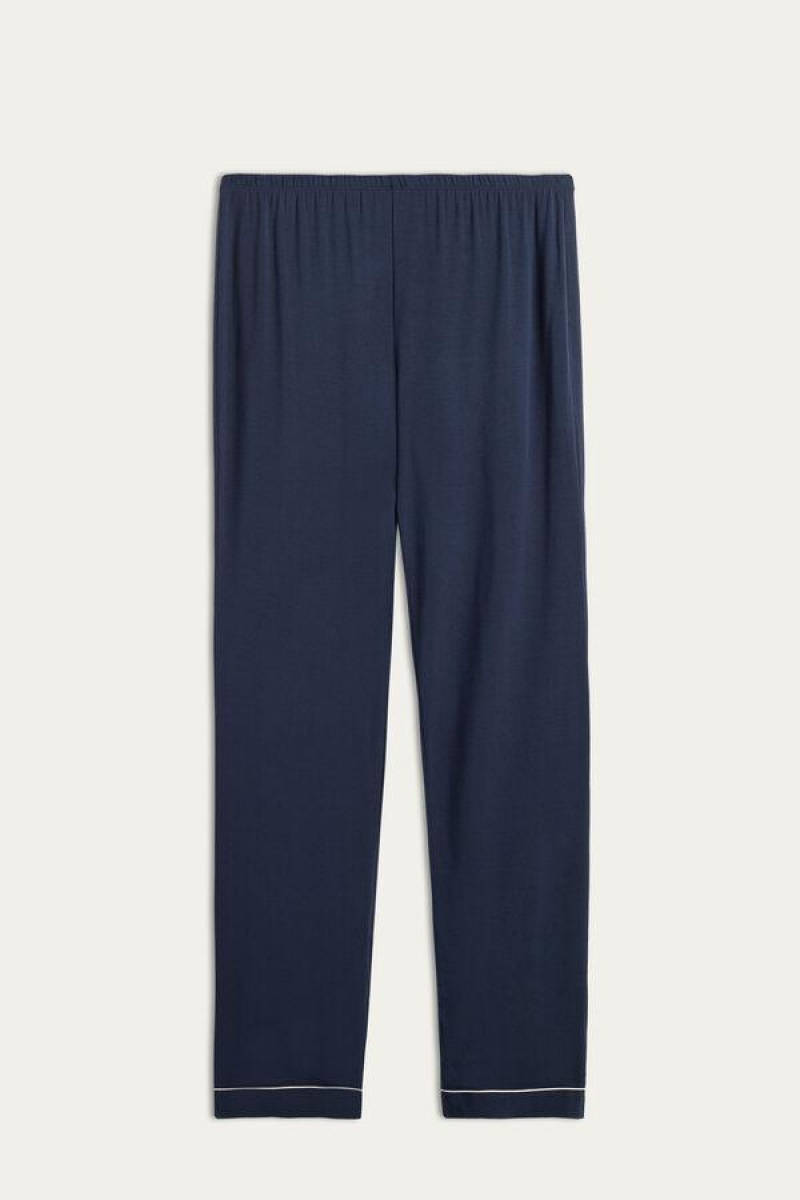 Intimissimi Long Micromodal Trousers Women's Pajamas Blue | USA 2012DNN