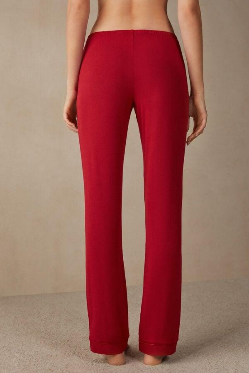 Intimissimi Long Micromodal Trousers Women's Pajamas Red | USA 2013FMM