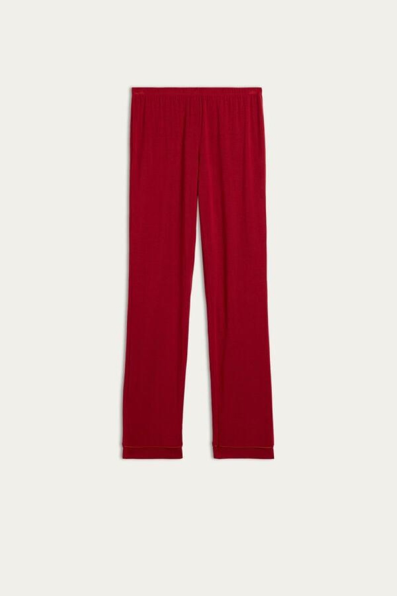 Intimissimi Long Micromodal Trousers Women's Pajamas Red | USA 2013FMM