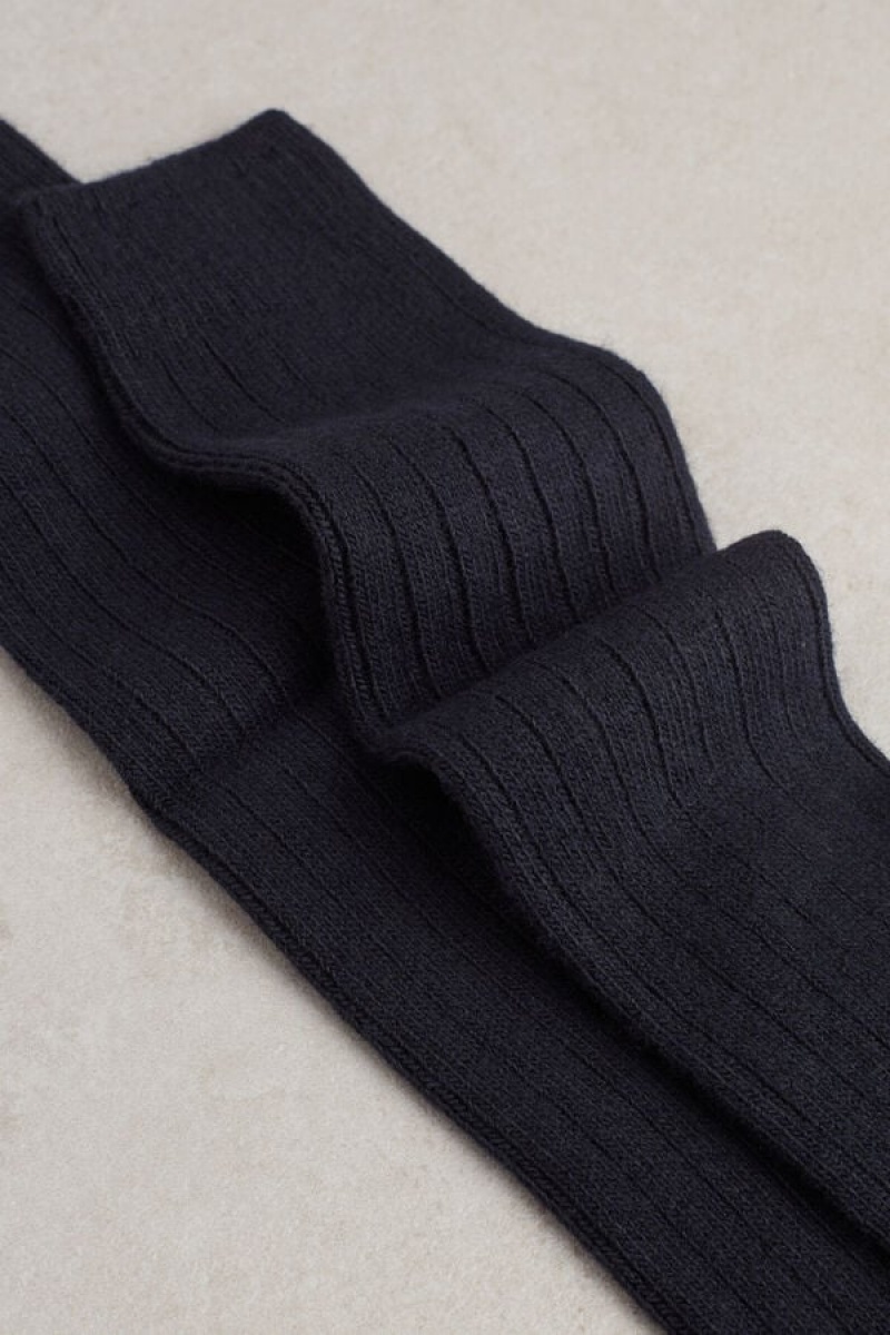 Intimissimi Long Ribbed in Cashmere and Wool Men's Socks Blue | USA 2782NBG