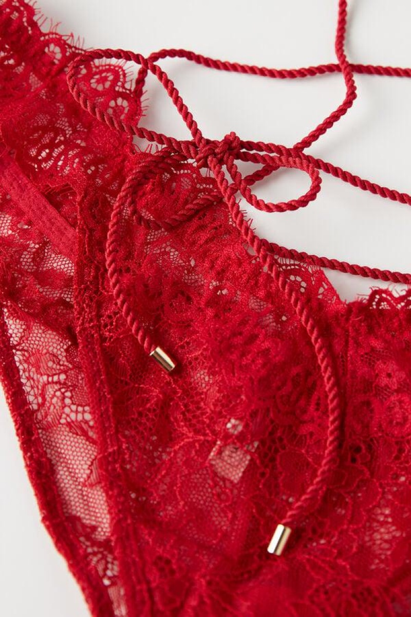 Intimissimi Loosen Heartstrings ‘80s Style Brazilian Women's Panties Red | USA 2509NBW