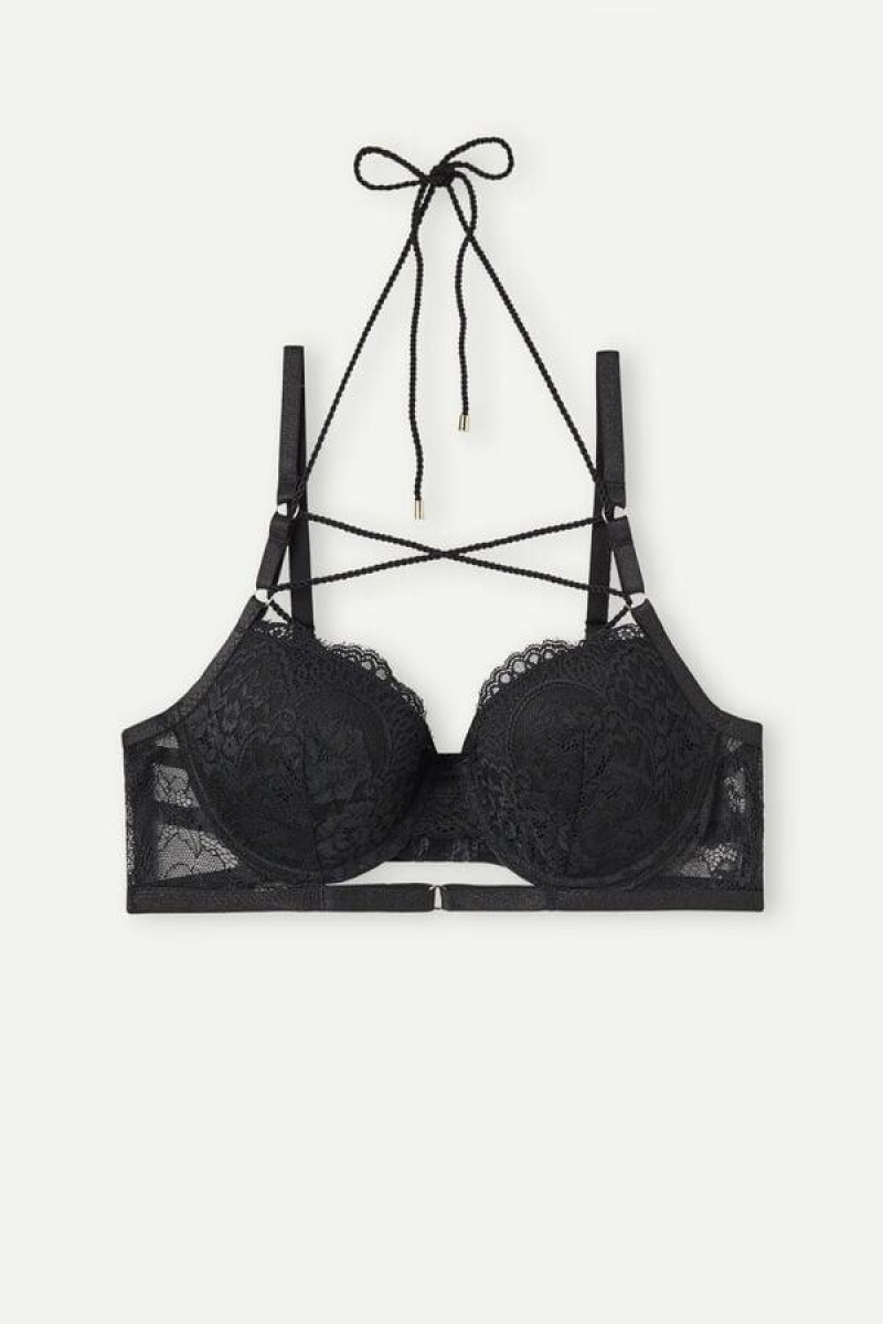 Intimissimi Loosen Heartstrings Sofia Balconette Women's Bras Black | USA 1549KIR