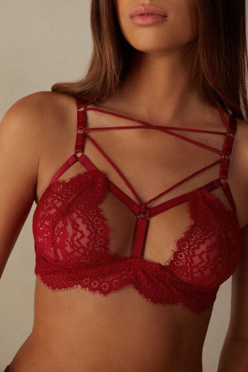 Intimissimi Loosen Heartstrings Triangle Women's Bras Red | USA 1161ZGY