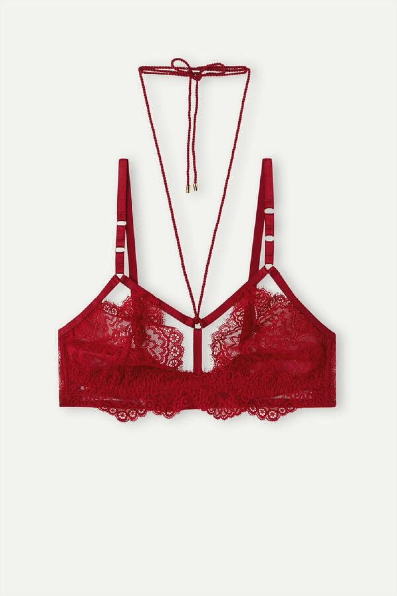 Intimissimi Loosen Heartstrings Triangle Women's Bras Red | USA 1161ZGY