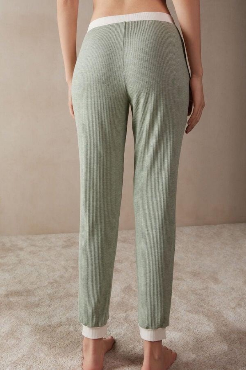 Intimissimi Lost in Fields Full Length Pants in Modal Women's Pajamas Green | USA 2037SOB