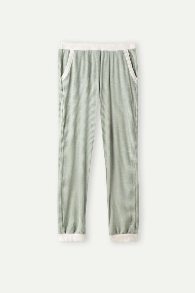 Intimissimi Lost in Fields Full Length Pants in Modal Women's Pajamas Green | USA 2037SOB