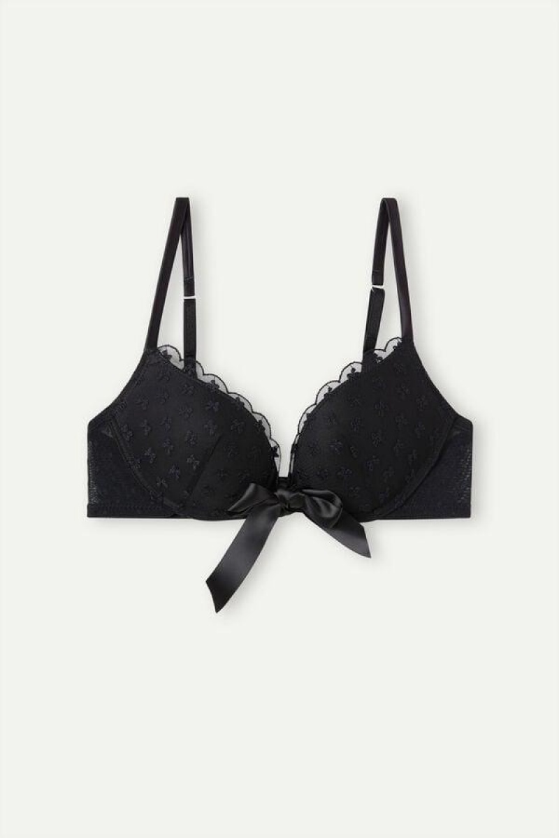 Intimissimi Love Cadeau Gioia Super Push-up Women's Bras Black | USA 1283SOB