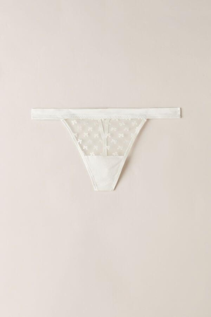 Intimissimi Love Cadeau String Thong Women's Panties White | USA 2244APV