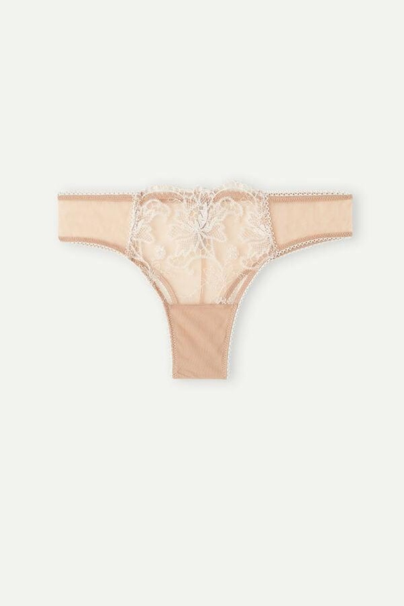 Intimissimi Lovely Day Brazilian Women's Panties Beige | USA 2508MAQ