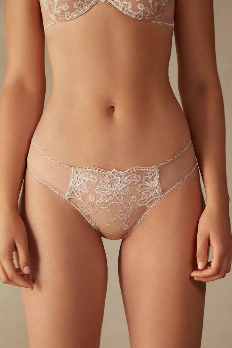 Intimissimi Lovely Day Brazilian Women\'s Panties Beige | USA 2508MAQ