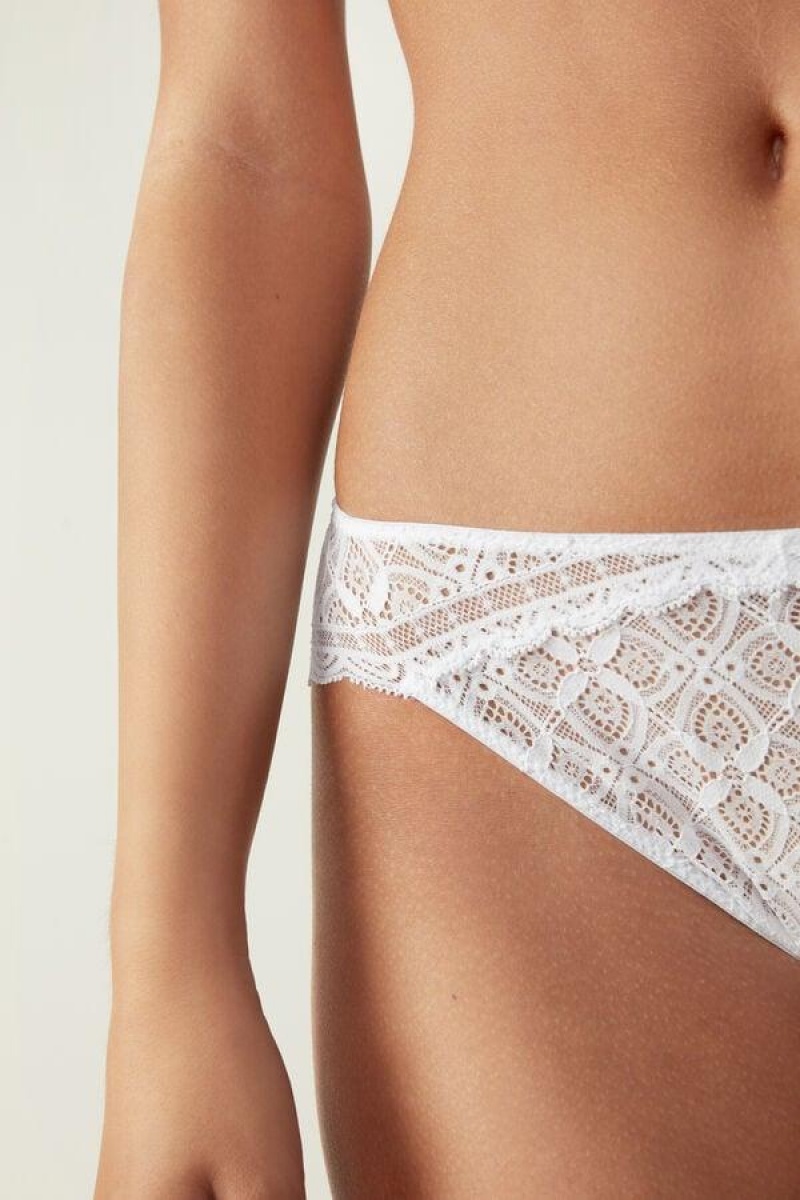 Intimissimi Low Rise Lace Women's Panties White | USA 2433VDR