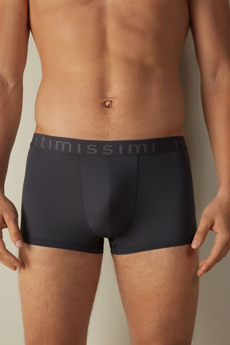 Intimissimi Microfiber Logo Shorts Men\'s Boxer Grey | USA 2622HKA