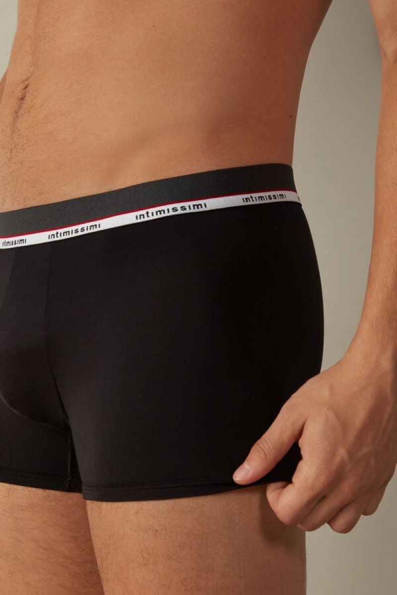 Intimissimi Micromodal Men's Boxer Black | USA 2583EXB