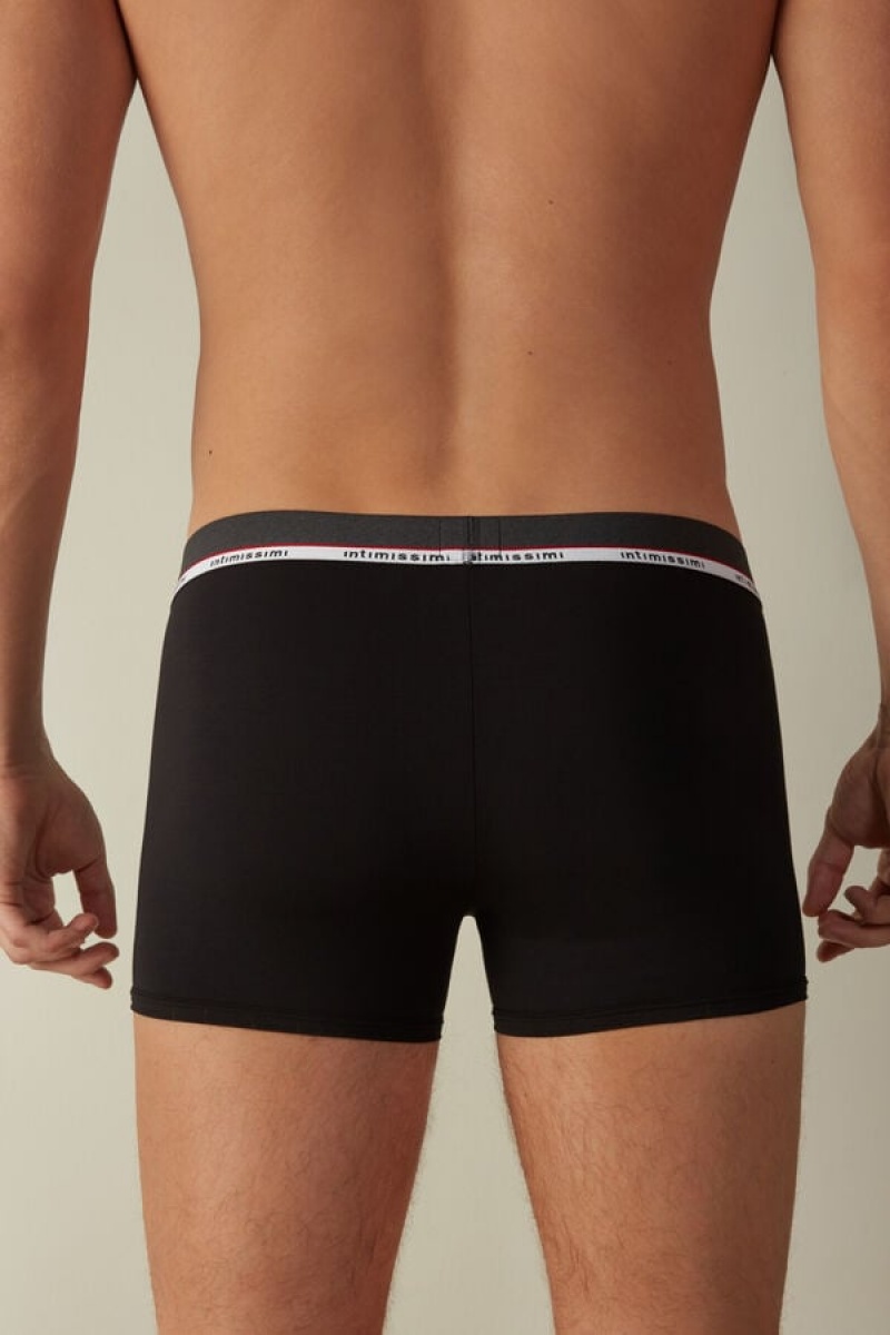 Intimissimi Micromodal Men's Boxer Black | USA 2583EXB