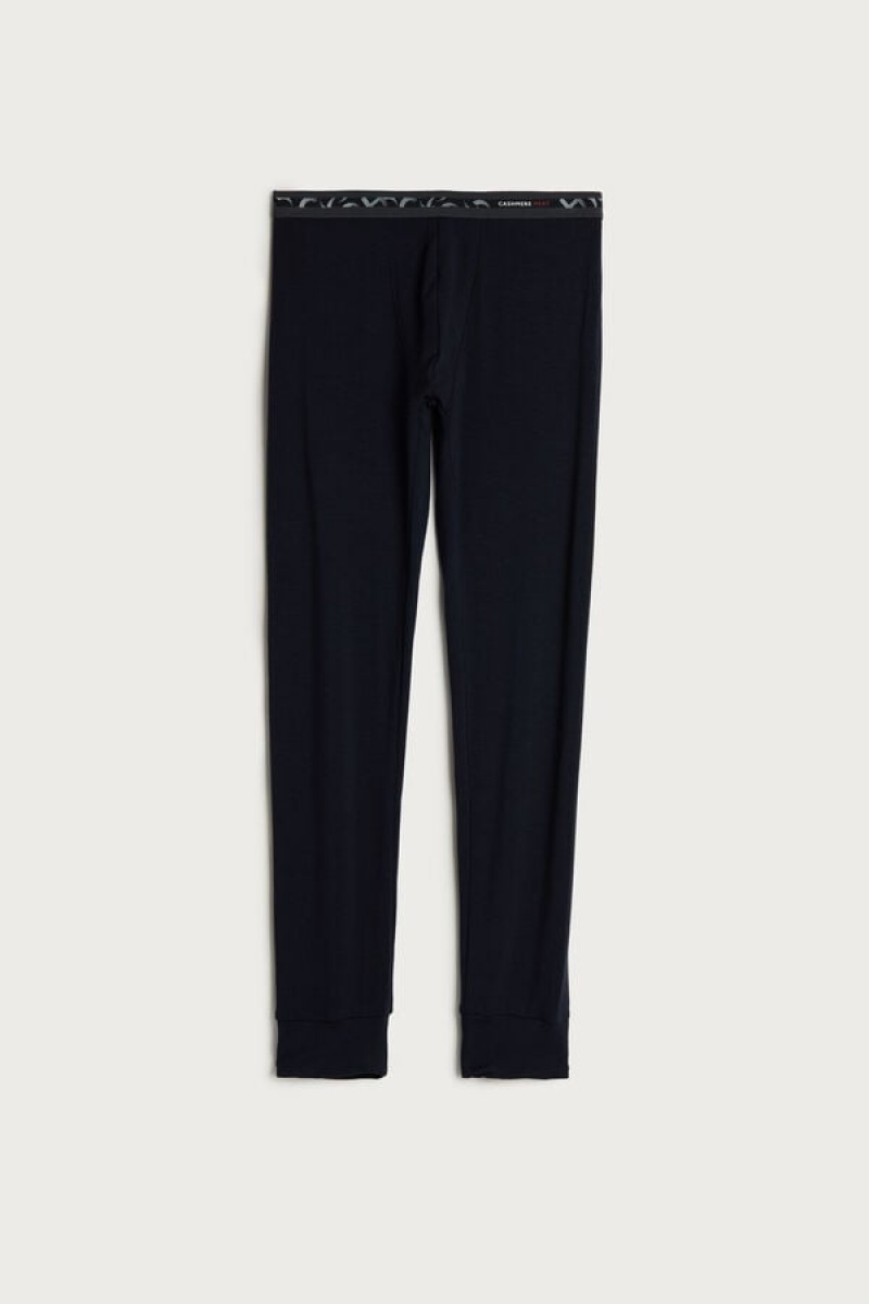 Intimissimi Modal-Cashmere Leggings Men's Pants Blue | USA 2967MAK