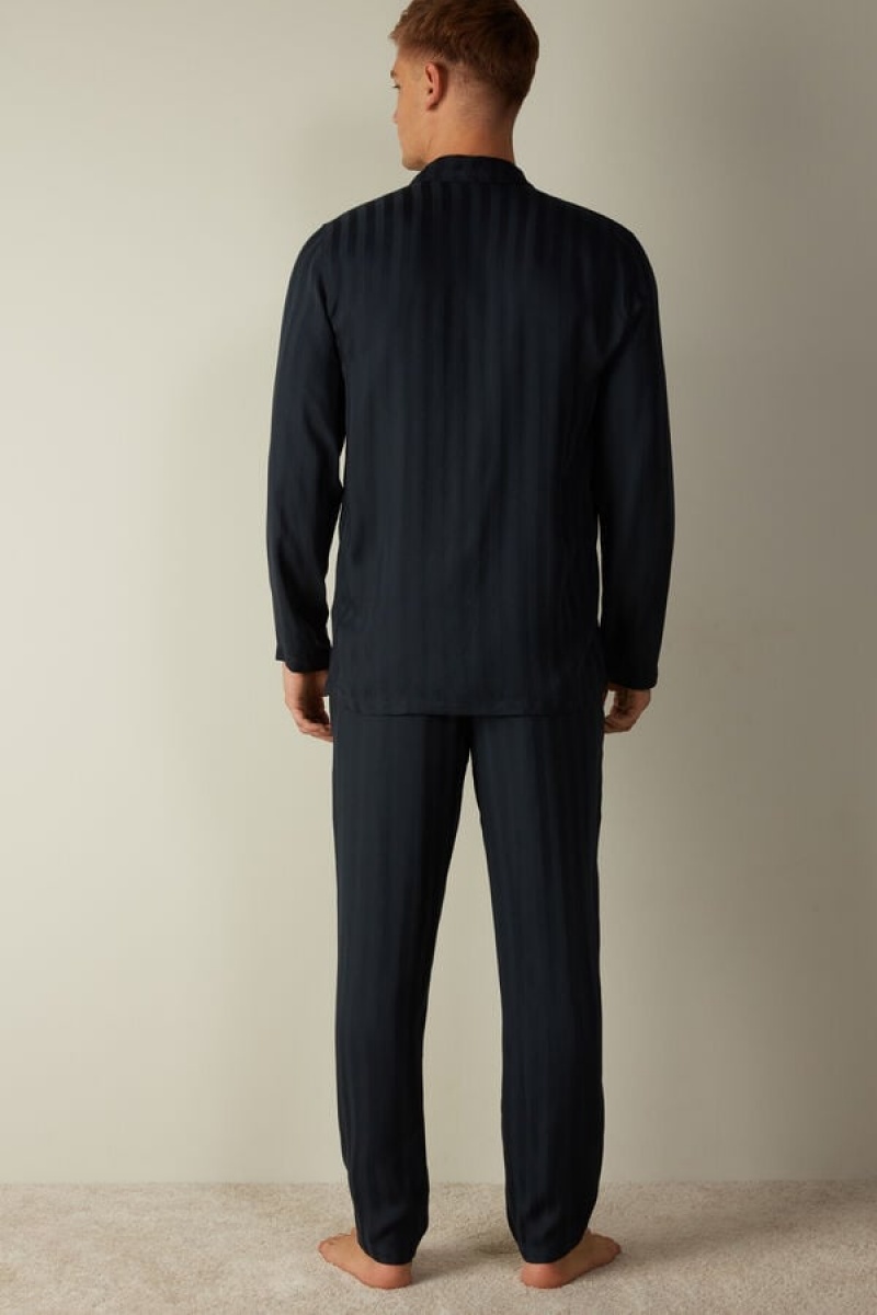 Intimissimi Modal Set Men's Pajamas Dark Blue | USA 2915ISK