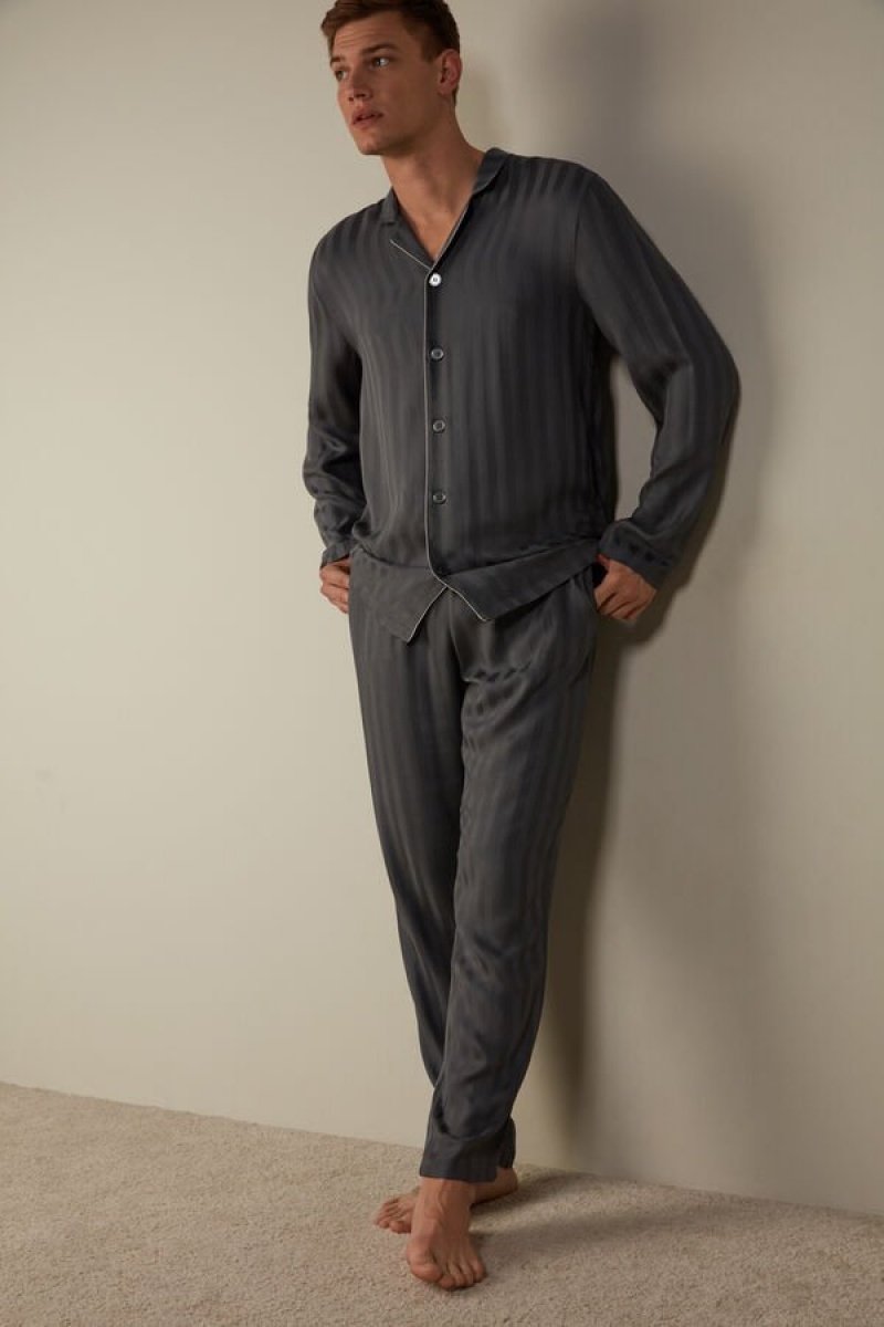 Intimissimi Modal Set Men's Pajamas Grey | USA 2916UTL