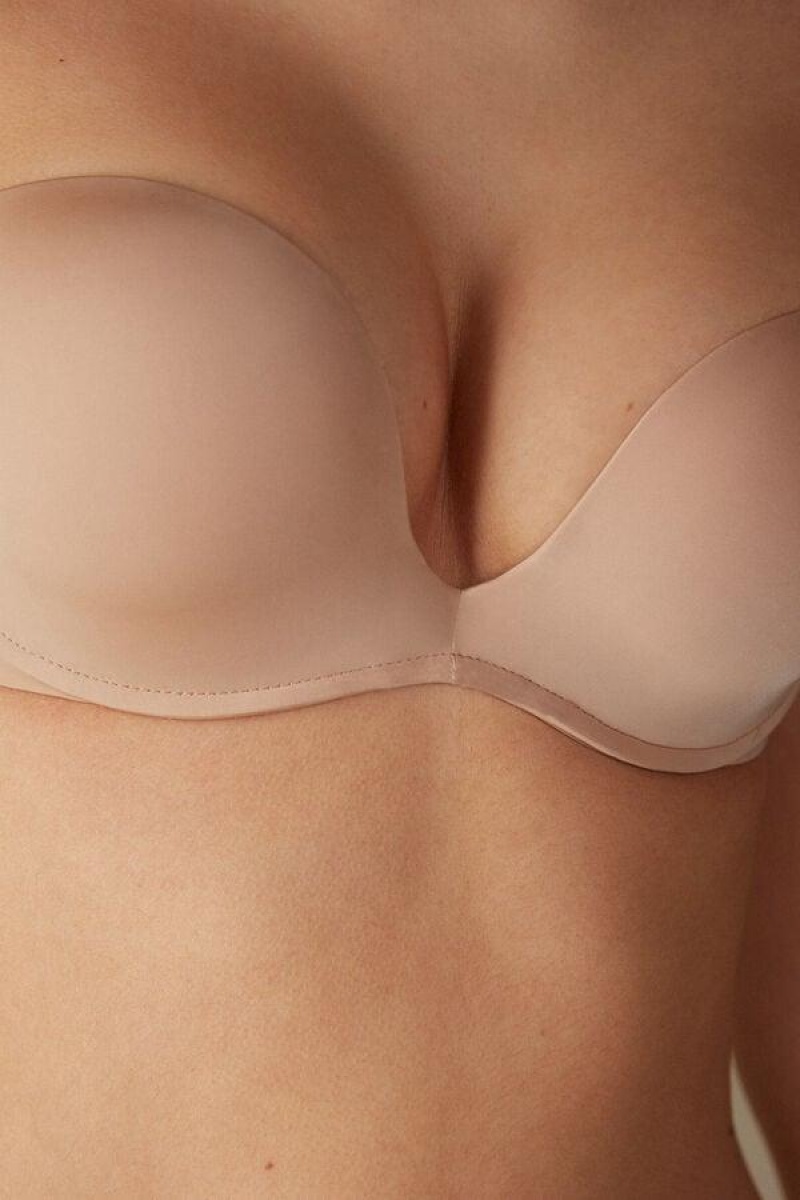 Intimissimi Monica Bandeau in Ultralight Microfiber Women's Bras Beige | USA 1213ZGY