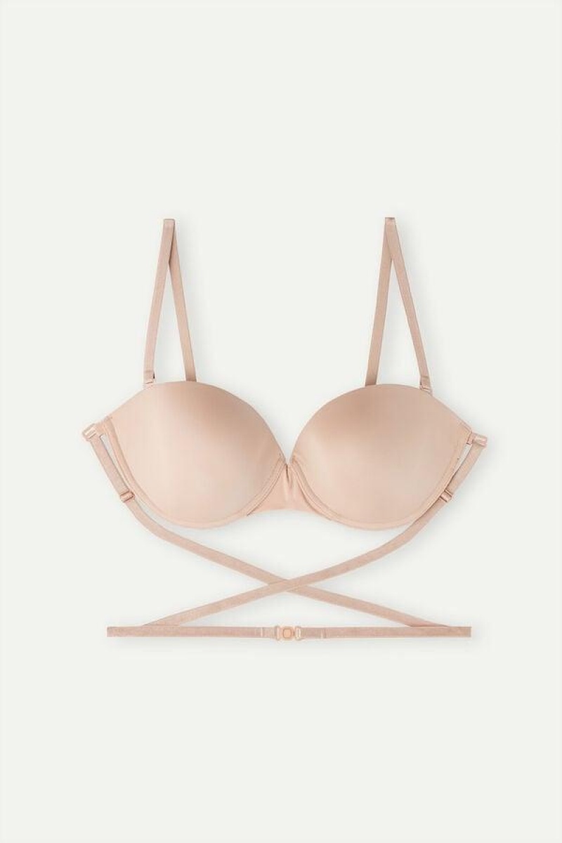 Intimissimi Multi-functional Anna Balconette in Ultralight Microfiber Women's Bras Beige | USA 1495HKW