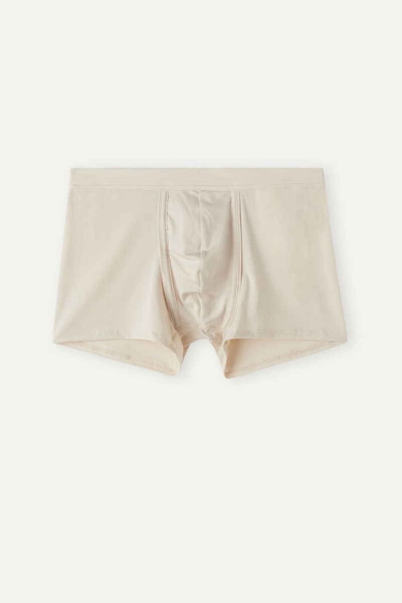 Intimissimi Natural Fresh Supima® Cotton Men's Boxer Beige | USA 2587NBW