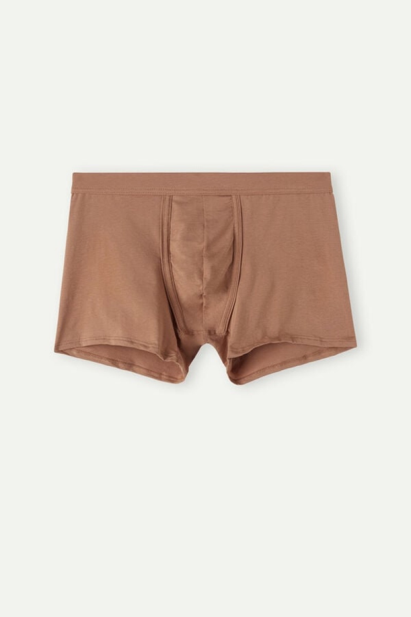 Intimissimi Natural Fresh Supima® Cotton Men's Boxer Beige | USA 2588BCE