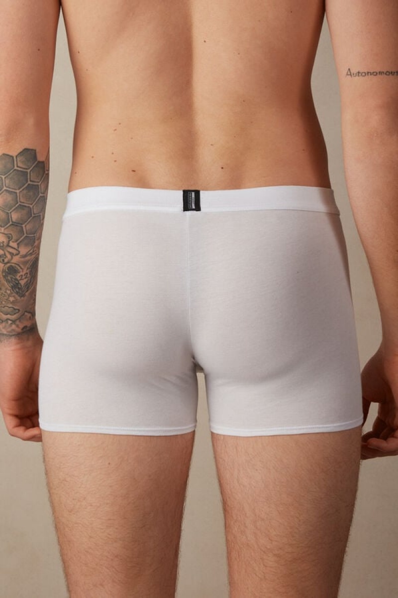 Intimissimi Natural Fresh Supima® Cotton Men's Boxer White | USA 2629PQK